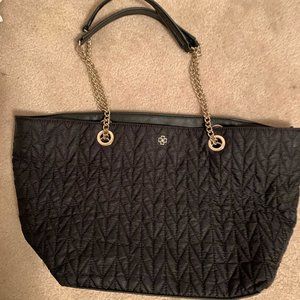 Chic Black Quilted Tote